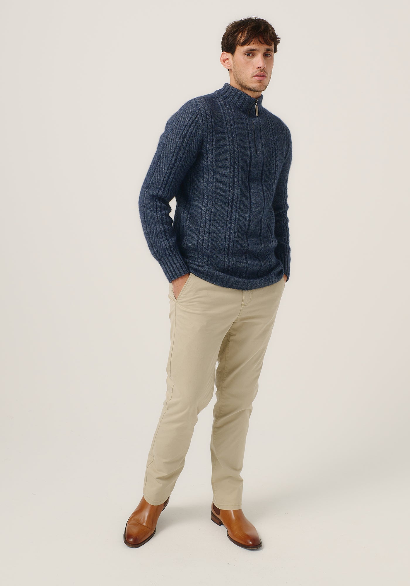 Henry Half Zip | Cable Knit Half Zip Sweater | NZ Made Merino