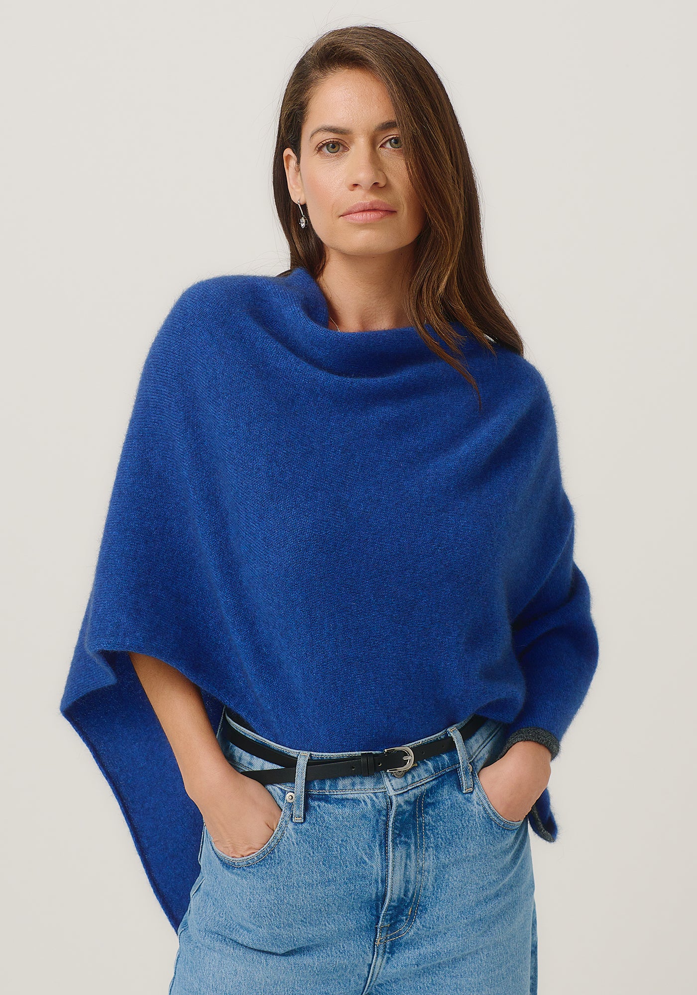 新品タグ付き　高級　メリノミンクEmpress Poncho ニュージランド製 Empress Poncho | Fine Merino Bold Colour Block Poncho | Made in NZ