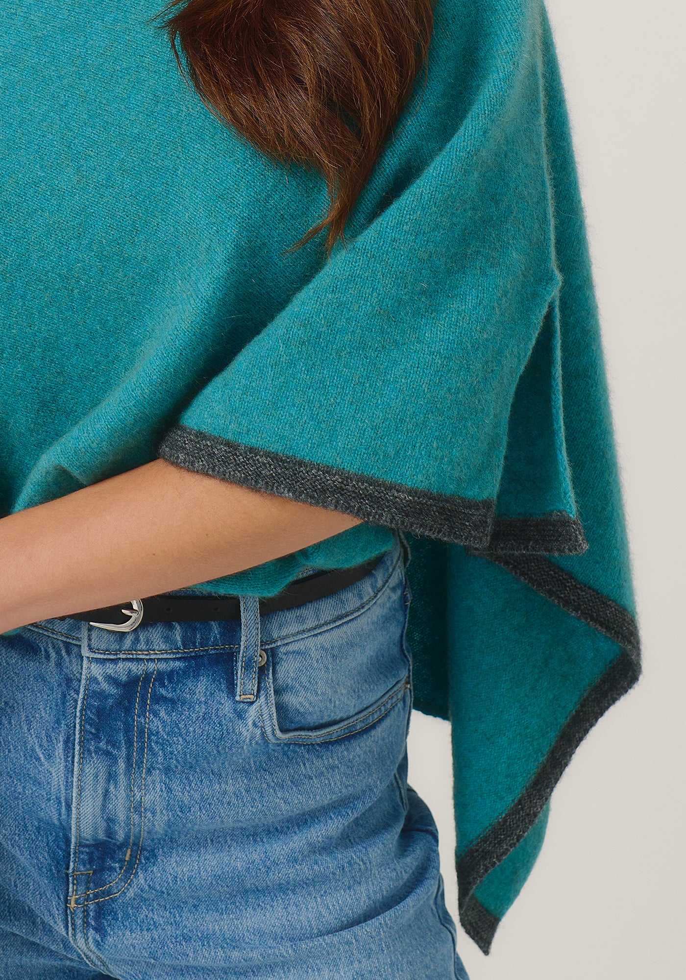 Empress Poncho | Fine Merino Bold Colour Block Poncho | Made in NZ