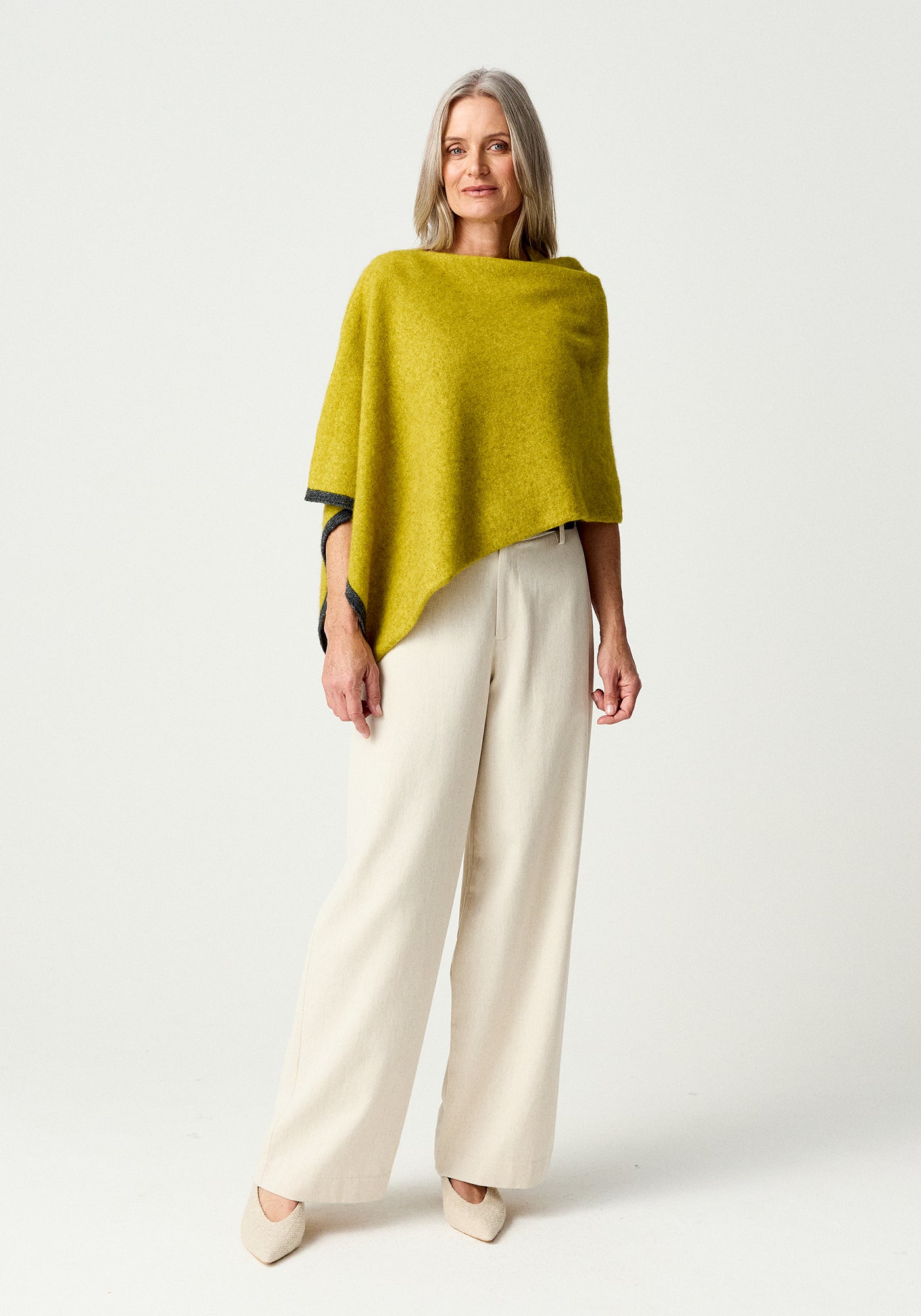 Two Tone Poncho | ZQ Merino, Brushtail Possum & Silk | Made in NZ