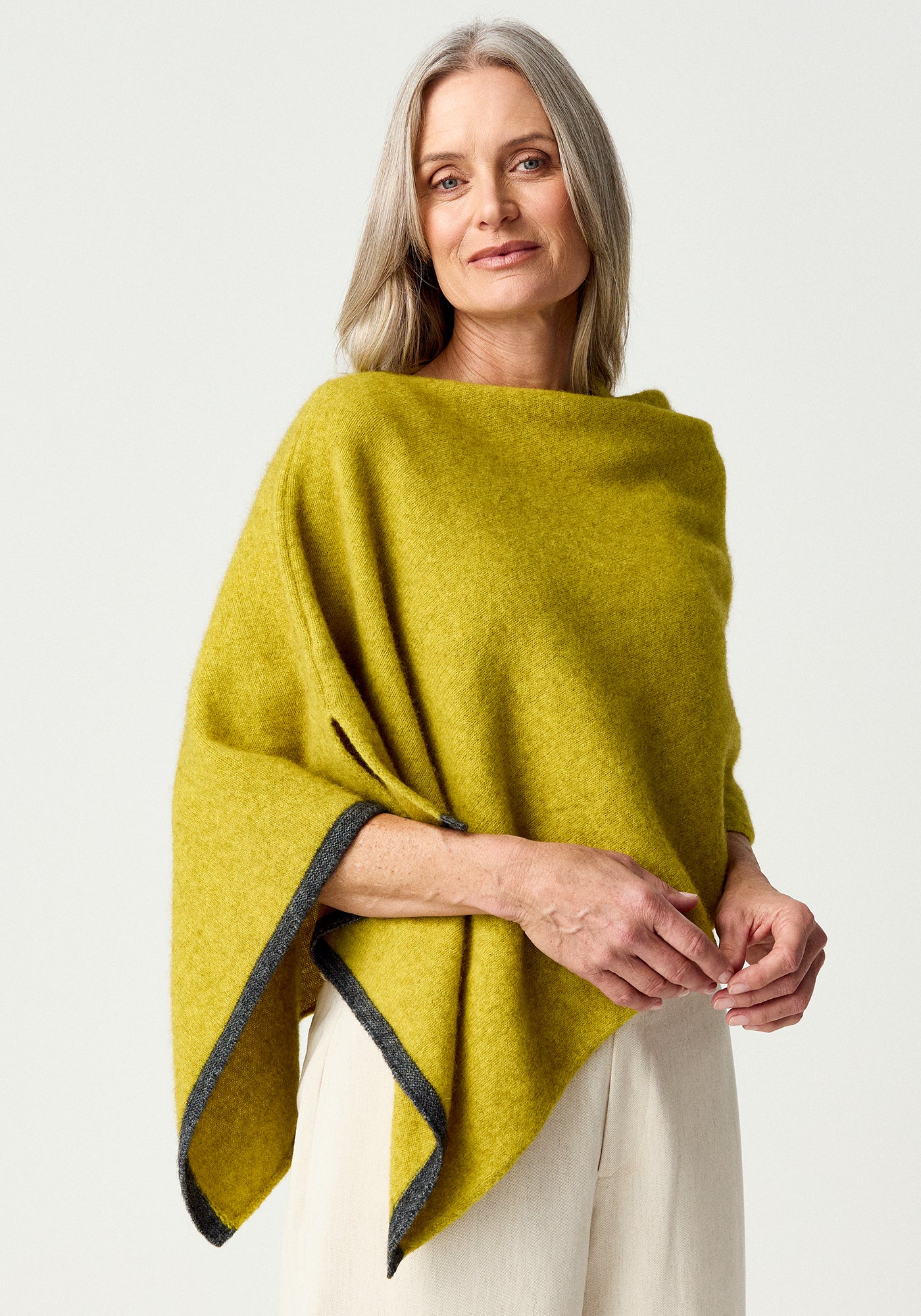 Two Tone Poncho | ZQ Merino, Brushtail Possum & Silk | Made in NZ
