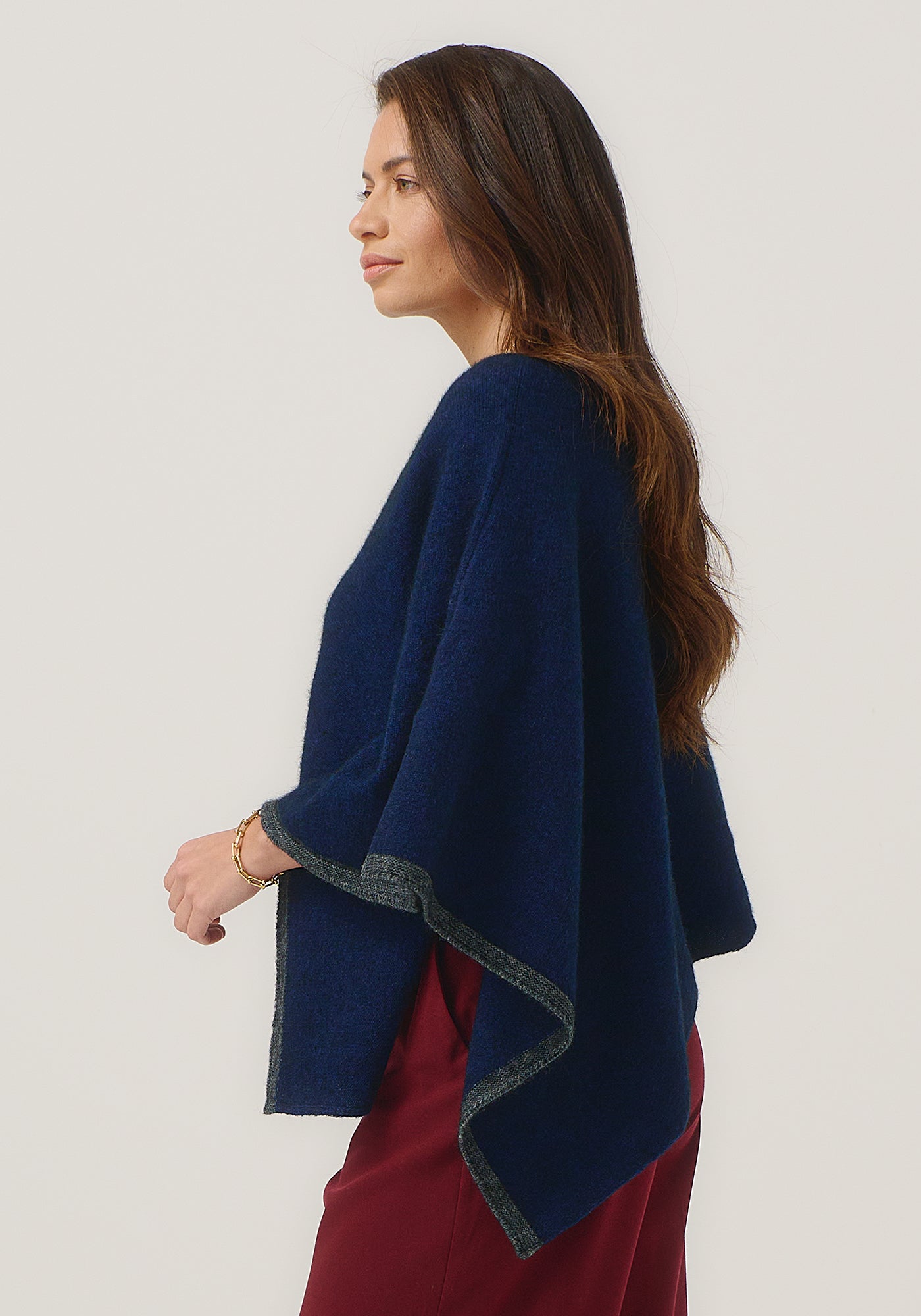 Empress Poncho | Fine Merino Bold Colour Block Poncho | Made in NZ