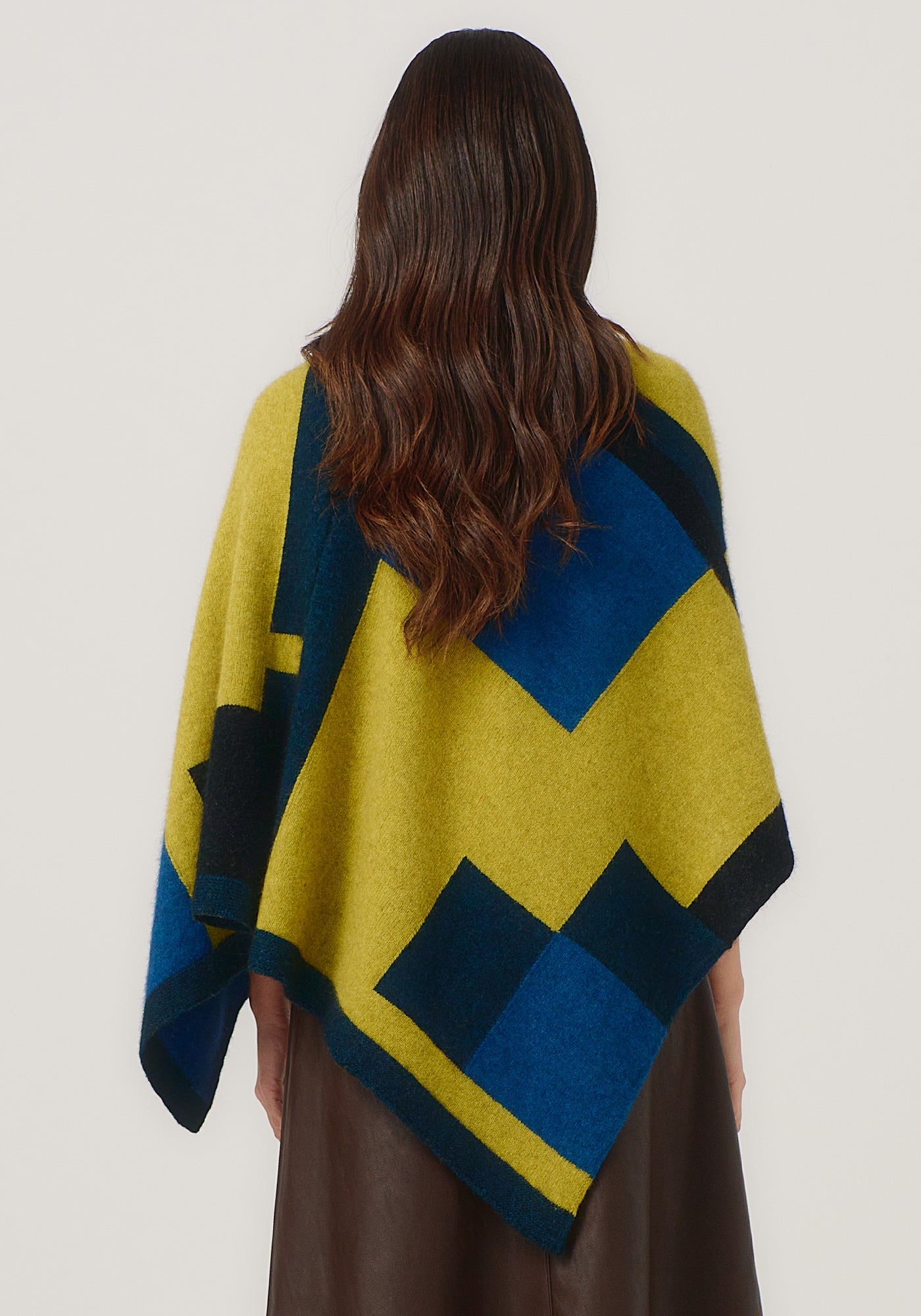 Empress Poncho | Fine Merino Bold Colour Block Poncho | Made in NZ