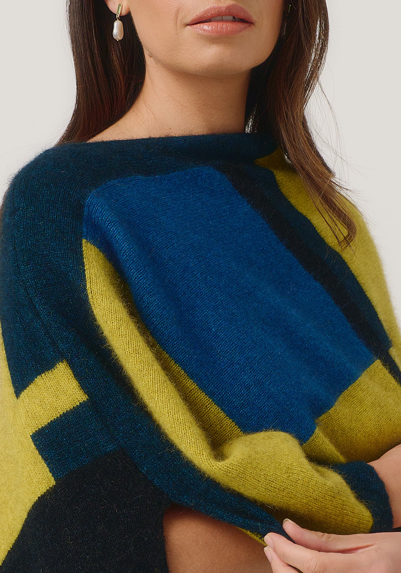 Empress Poncho | Fine Merino Bold Colour Block Poncho | Made in NZ