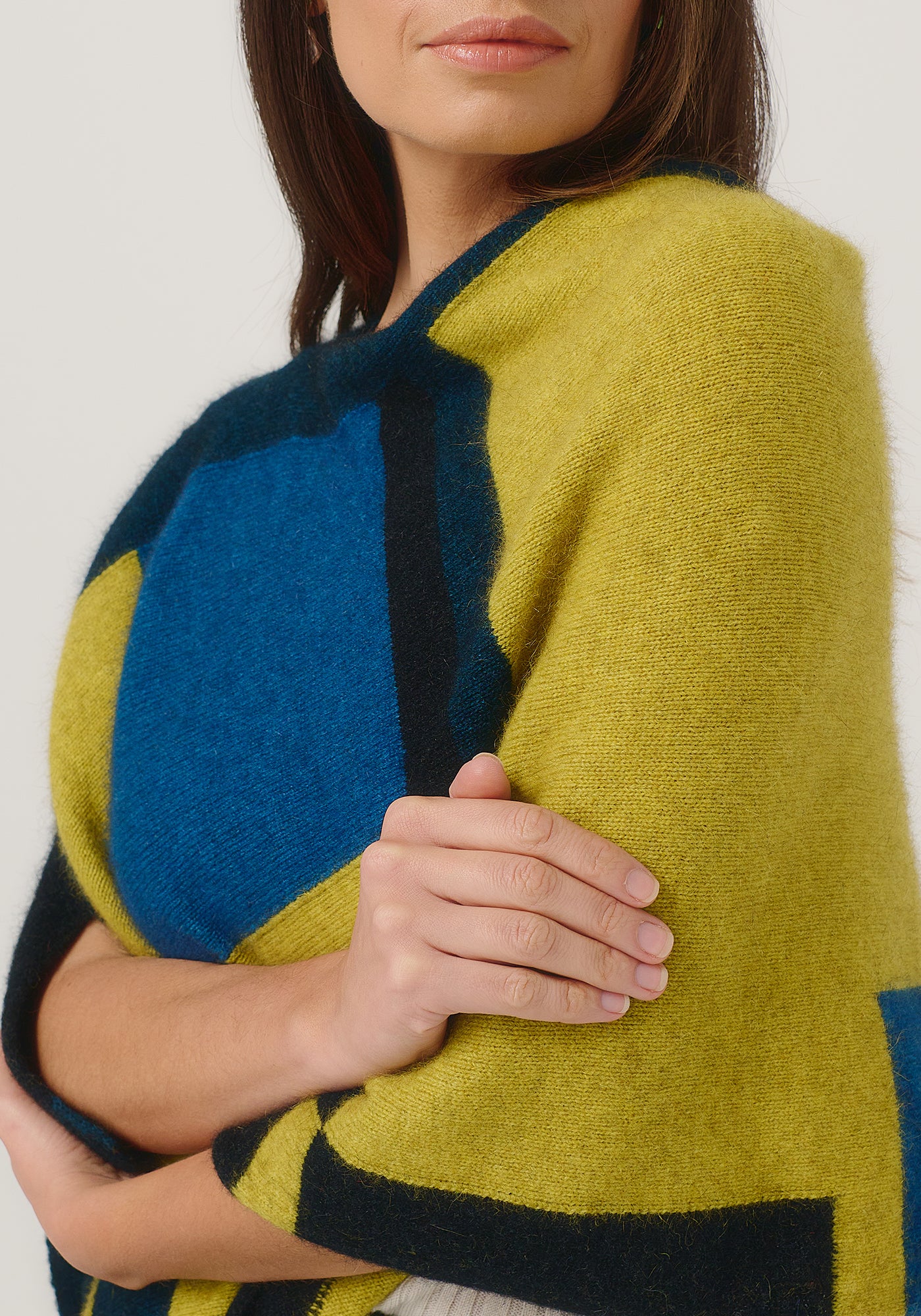 Empress Poncho | Fine Merino Bold Colour Block Poncho | Made in NZ